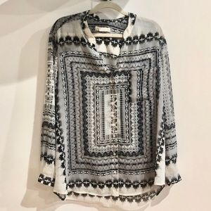 70s print urban outfitter blouse